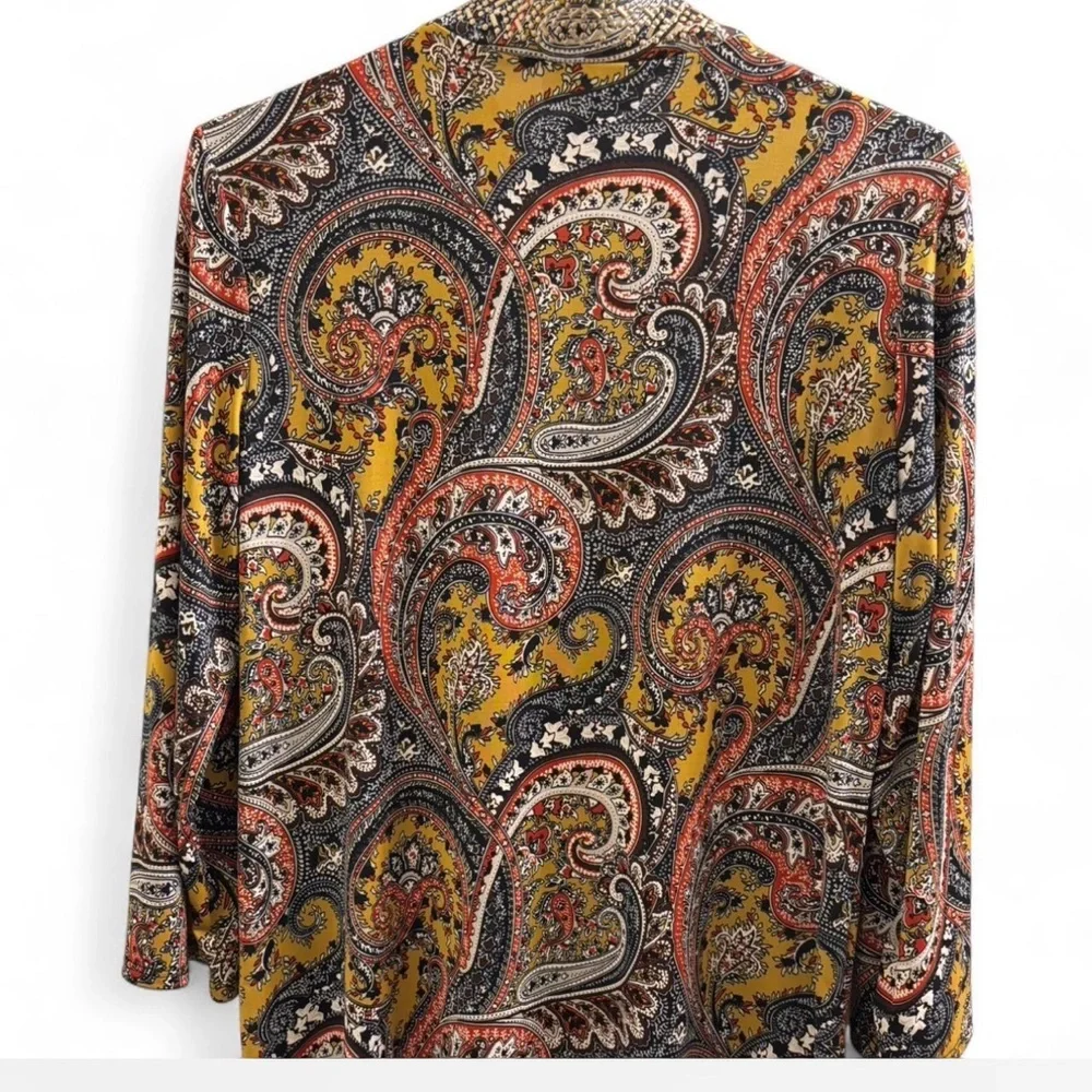 Peck & Peck Multicolor Paisley Beaded Tunic